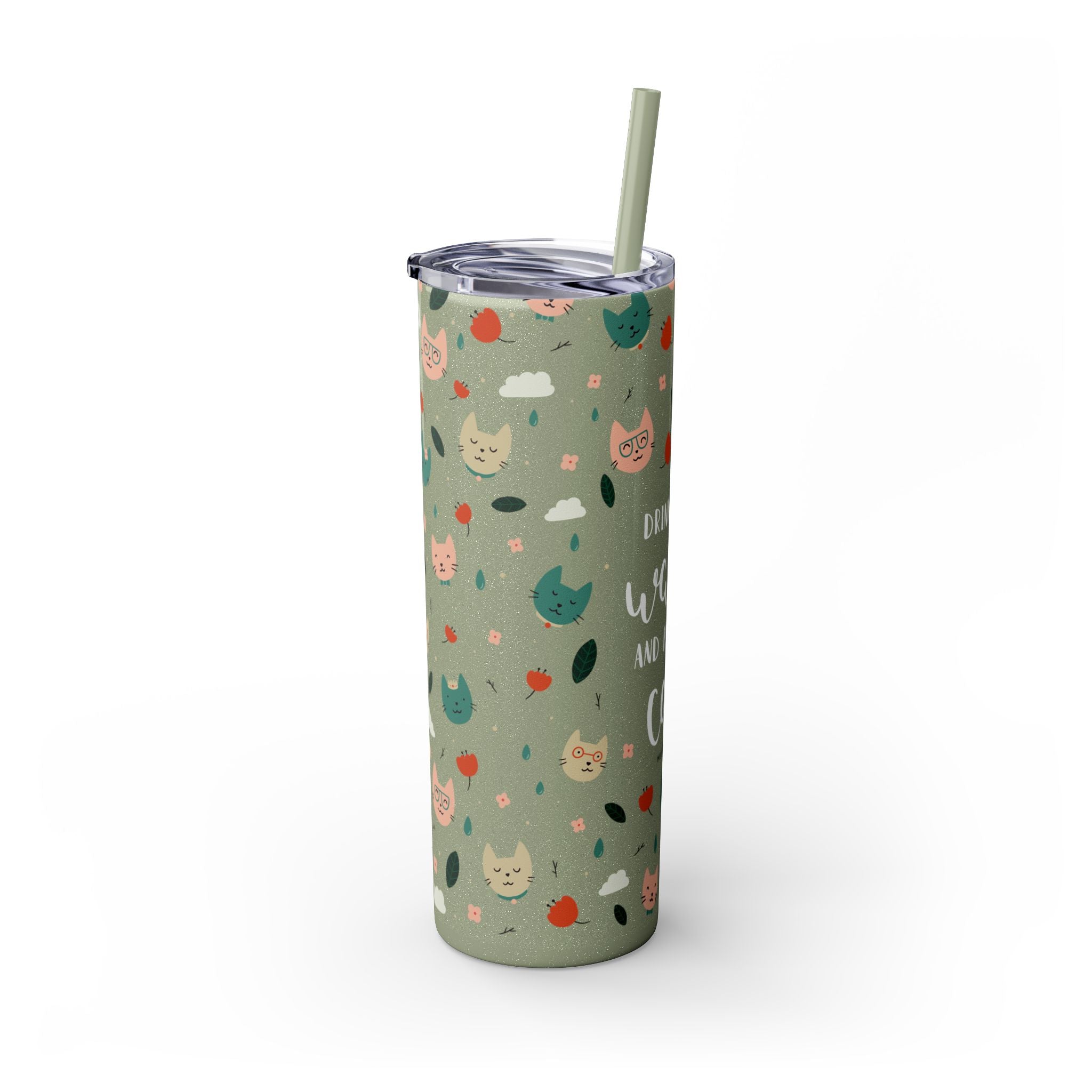 Pet More Cats Glitter Tumbler, 20oz