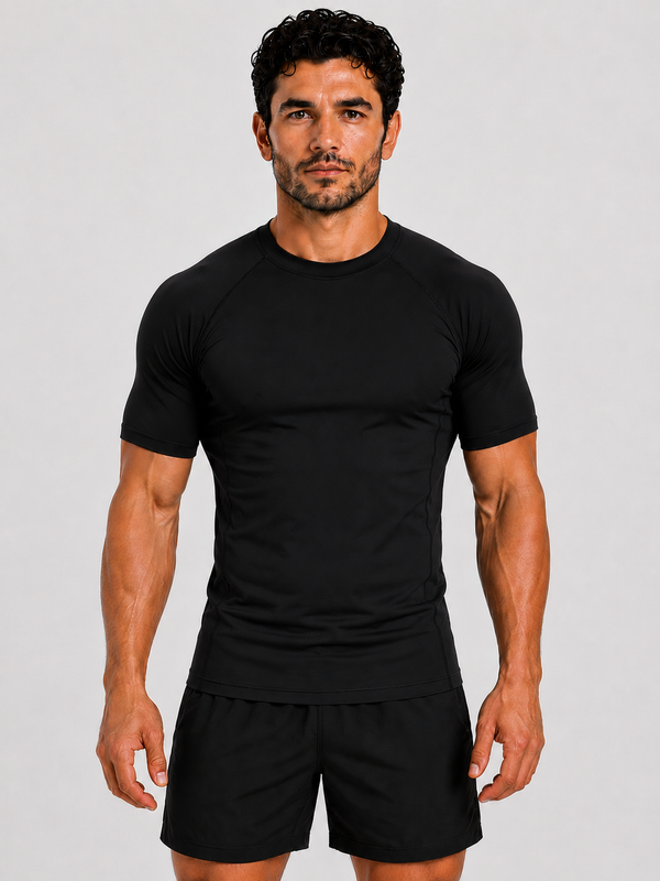 Black Short Sleeve Rash Guard