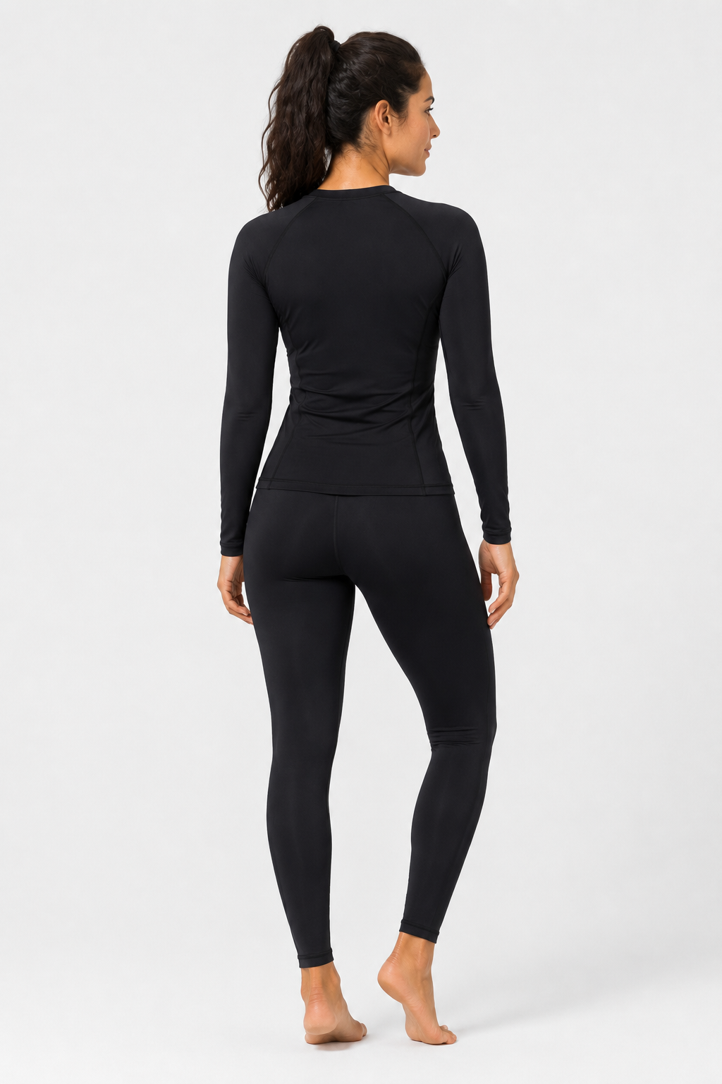 Women Black Long Sleeve Rash Guard