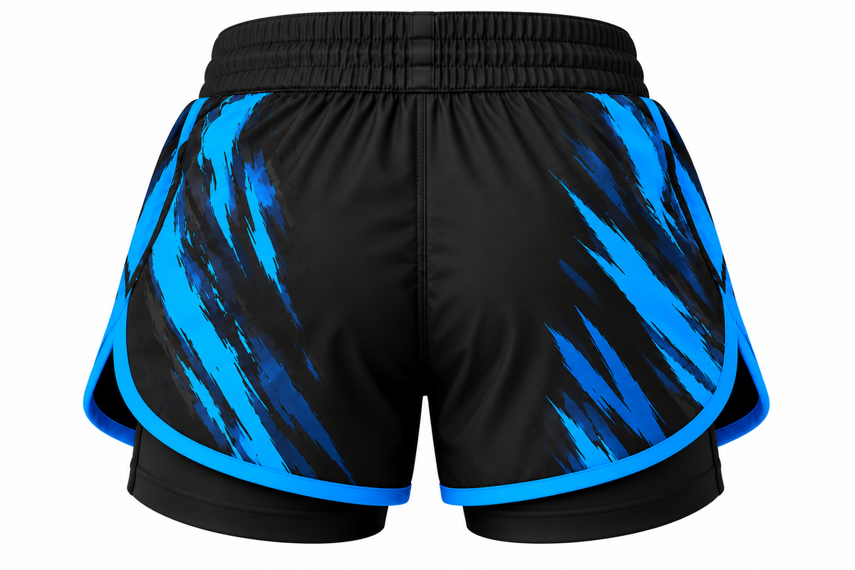 Black & Blue Camo BJJ Shorts for Kids