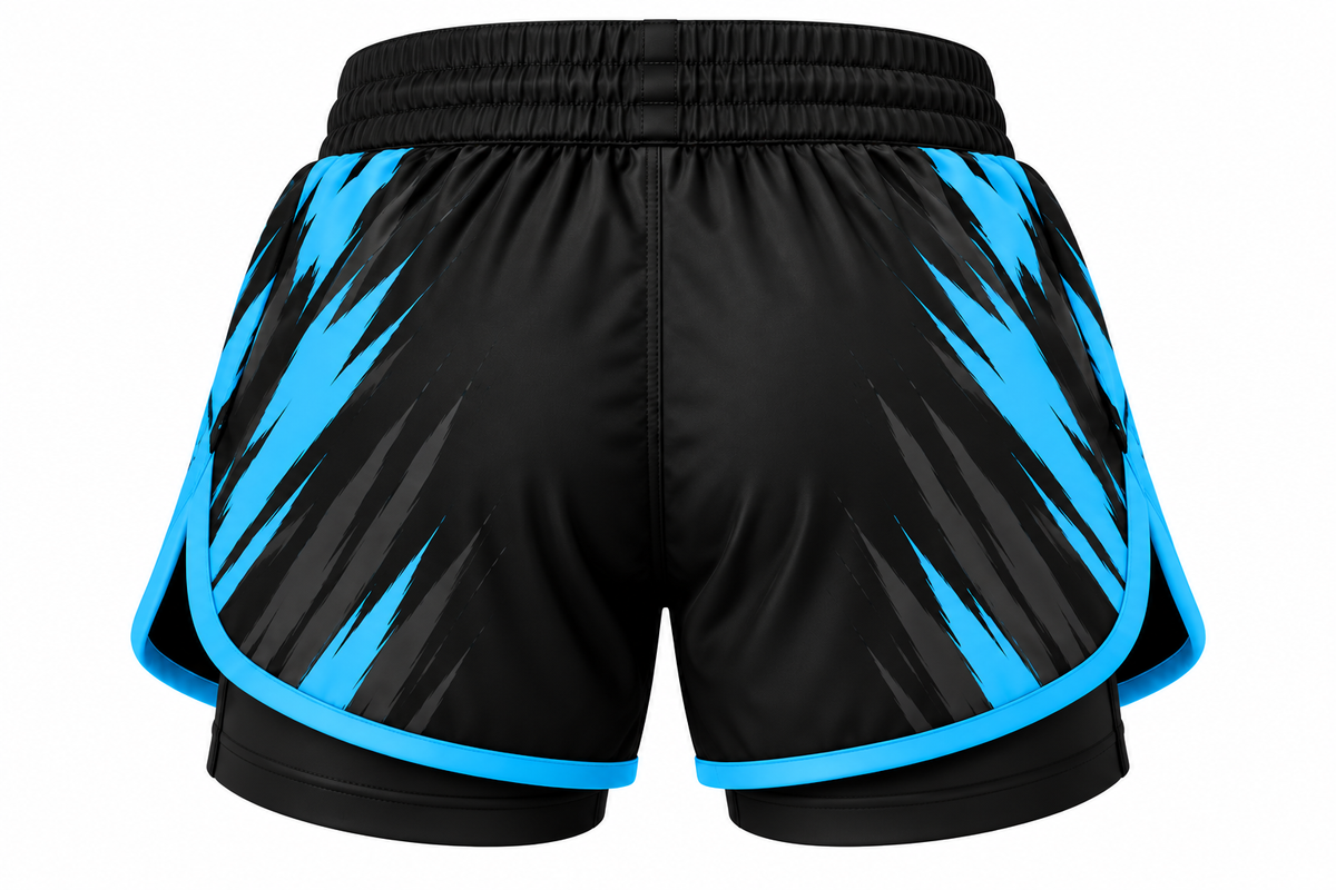 Black & Blue Camo BJJ Shorts for Women