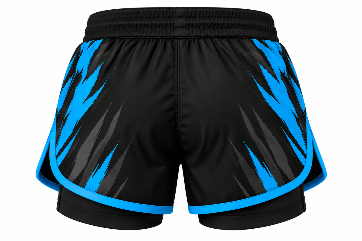 Black & Blue Camo BJJ Shorts for Women