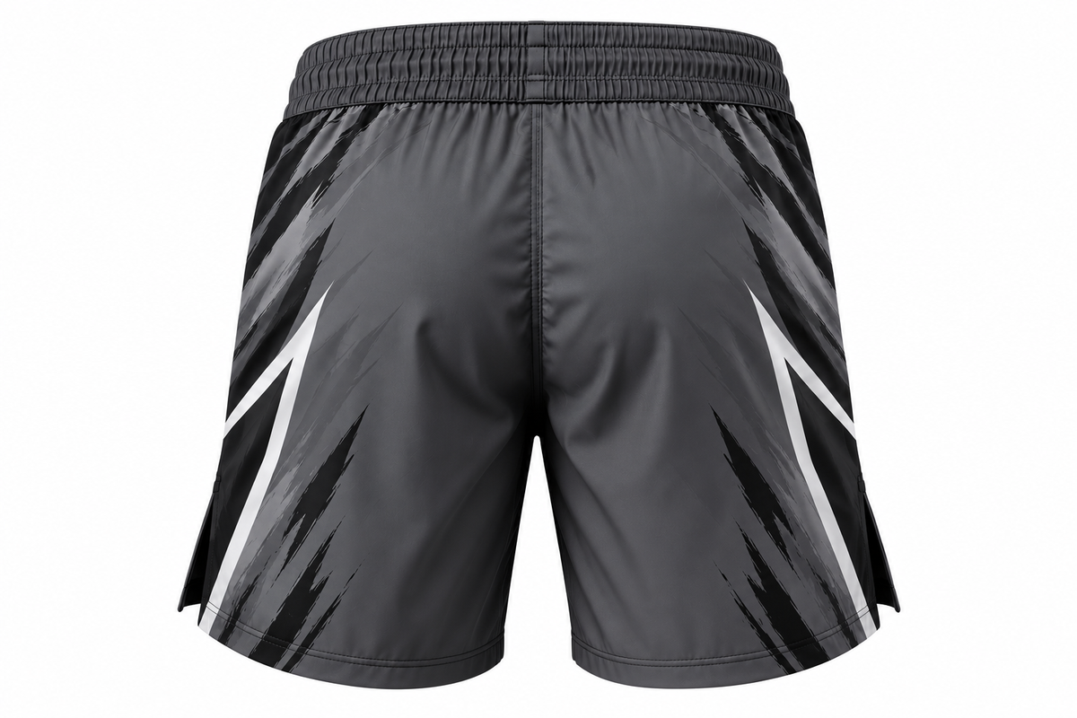 Black & Gray Camo BJJ Shorts for Men