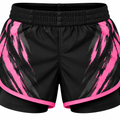 Black & Pink Camo BJJ Shorts for Kids