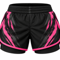 Black & Pink Camo BJJ Shorts for Women