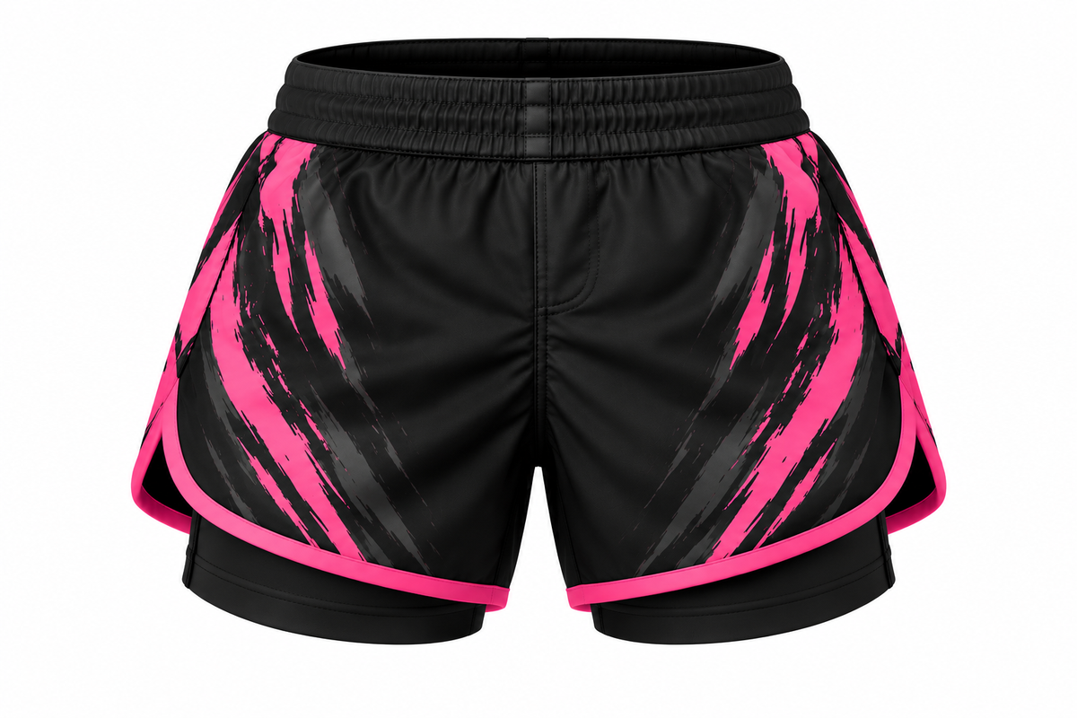 Black & Pink Camo BJJ Shorts for Women