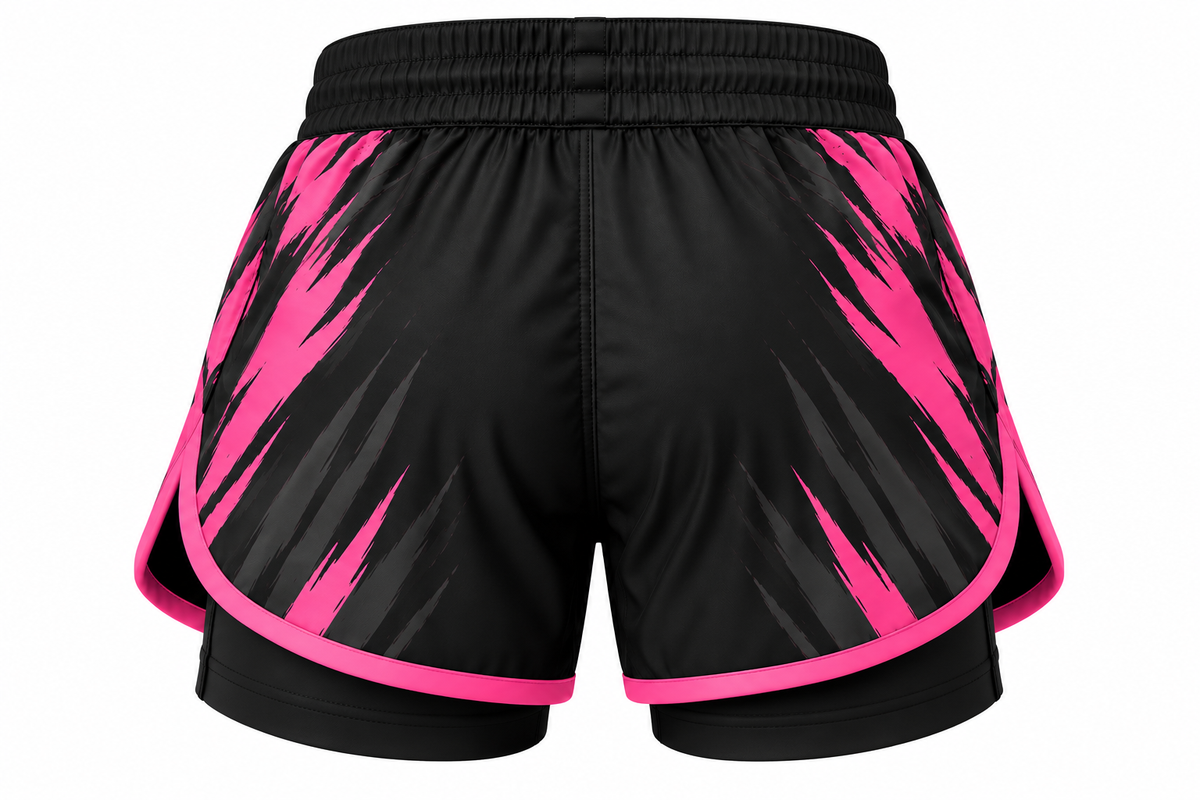 Black & Pink Camo BJJ Shorts for Women