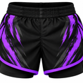 Black & Purple Camo BJJ Shorts for Kids