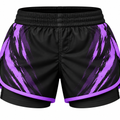 Black & Purple Camo BJJ Shorts