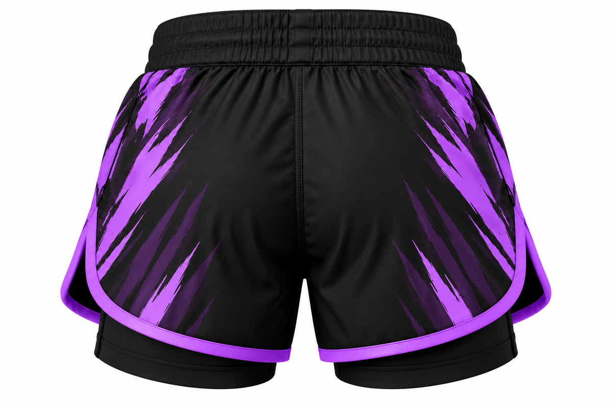 Black & Purple Camo BJJ Shorts