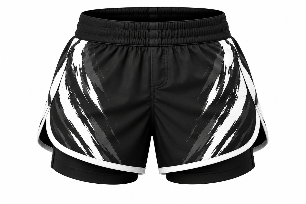 Black & White Camo BJJ Shorts for Women