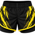 Black & Yellow Camo BJJ Shorts for Kids
