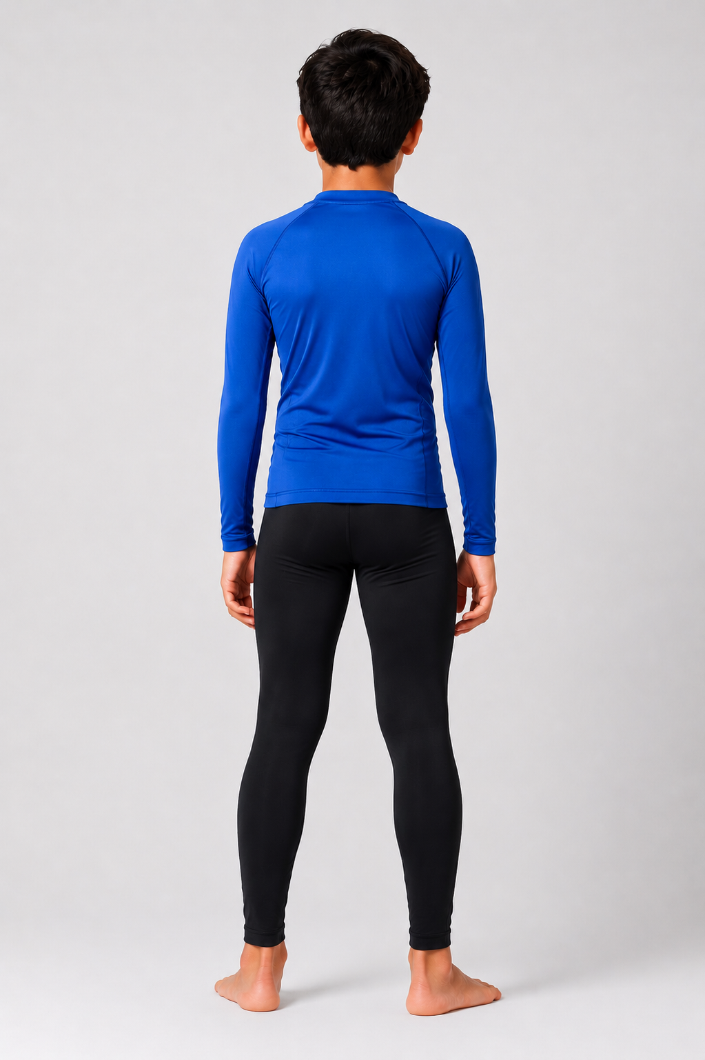 Blue Long Sleeve Rash Guard For Kids