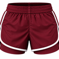 Burgundy & White BJJ Shorts for Women