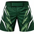 Dark Green & White Camo BJJ Shorts for Men