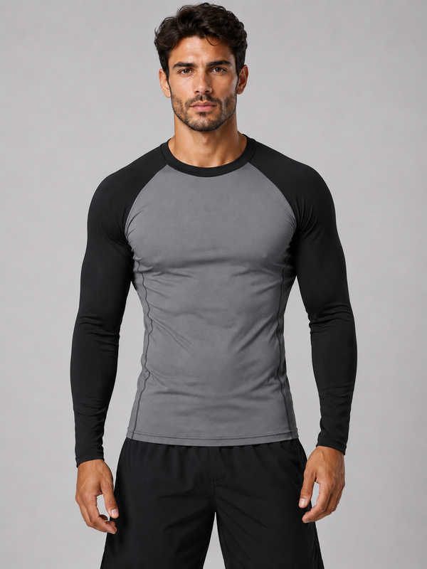 Grey Long Sleeve Rash Guard