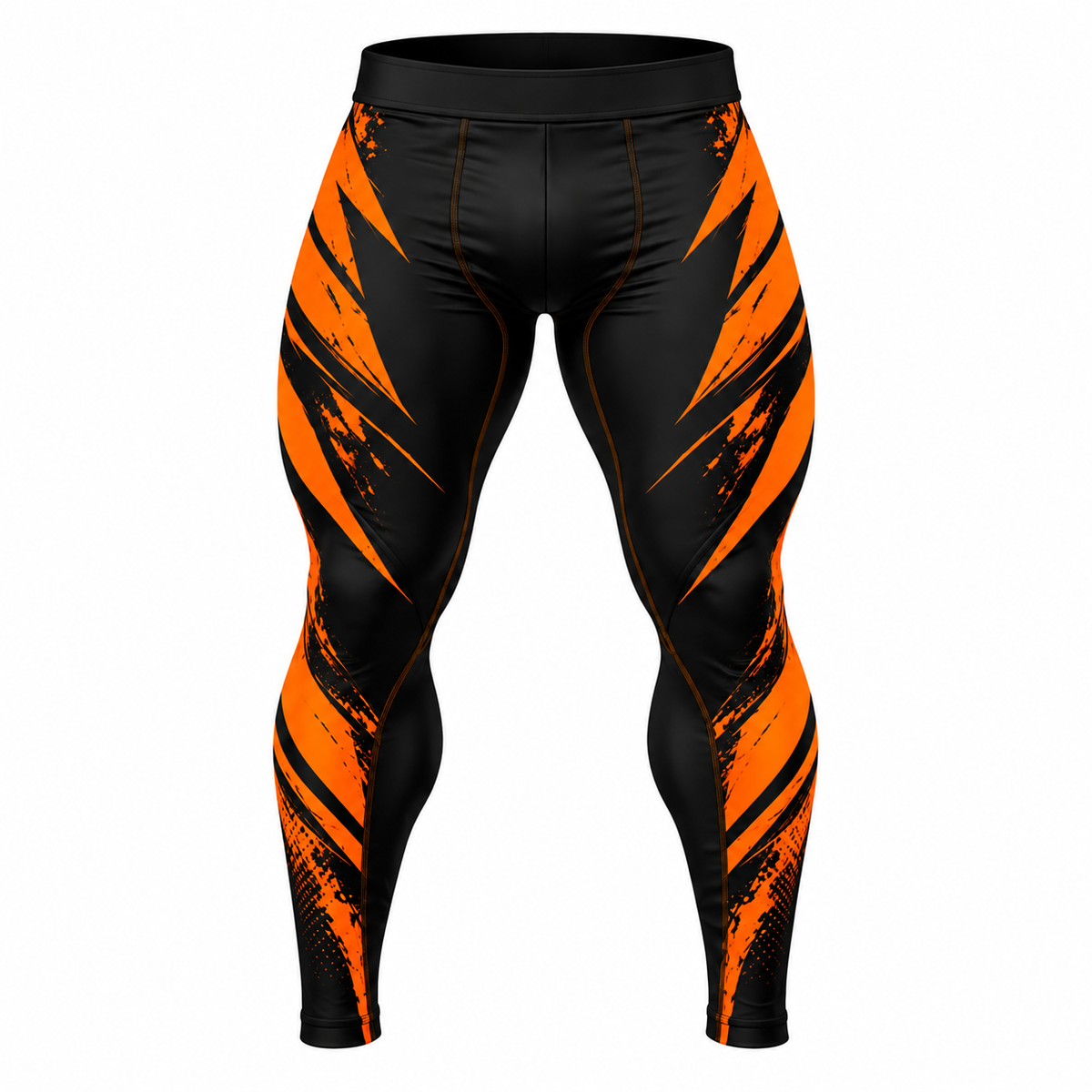 Men Black & Orange BJJ Spats