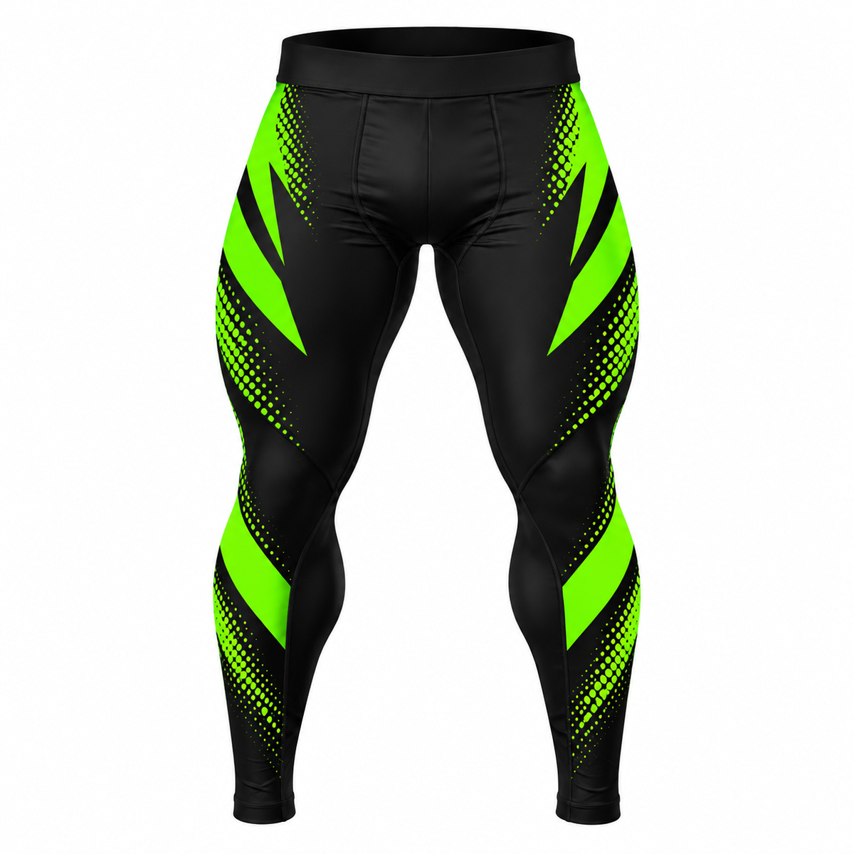 Men Black & Neon Green BJJ Spats