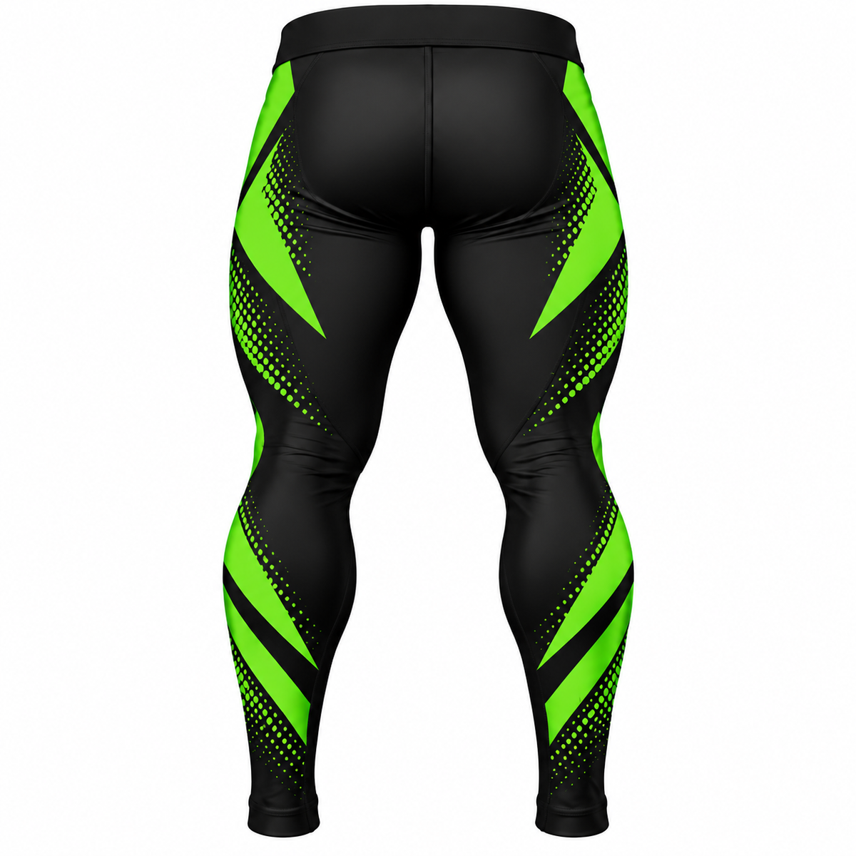 Men Black & Neon Green BJJ Spats