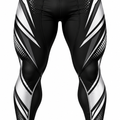 Men Black & Silver BJJ Spats