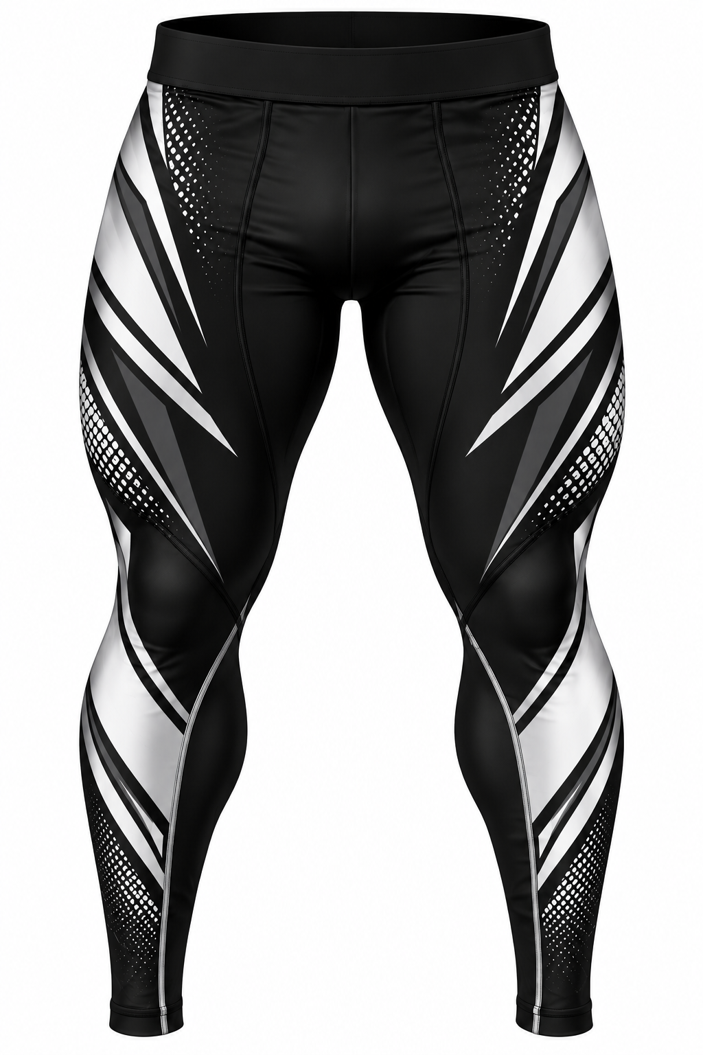 Men Black & Silver BJJ Spats