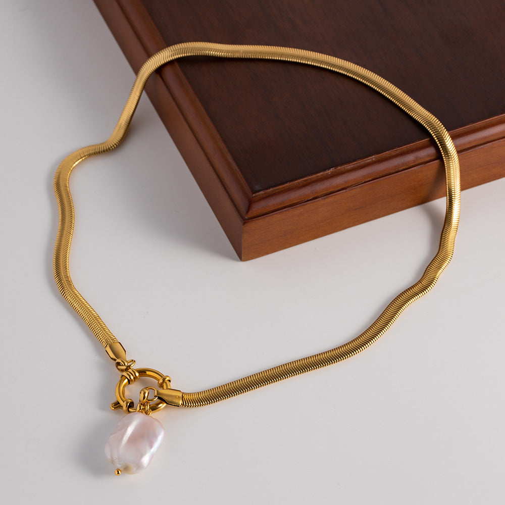 Titanium Steel Freshwater Pearl Stainless Steel Necklace