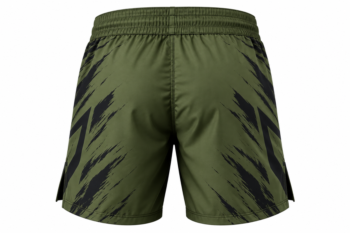 Olive Green Camo BJJ Shorts for Men