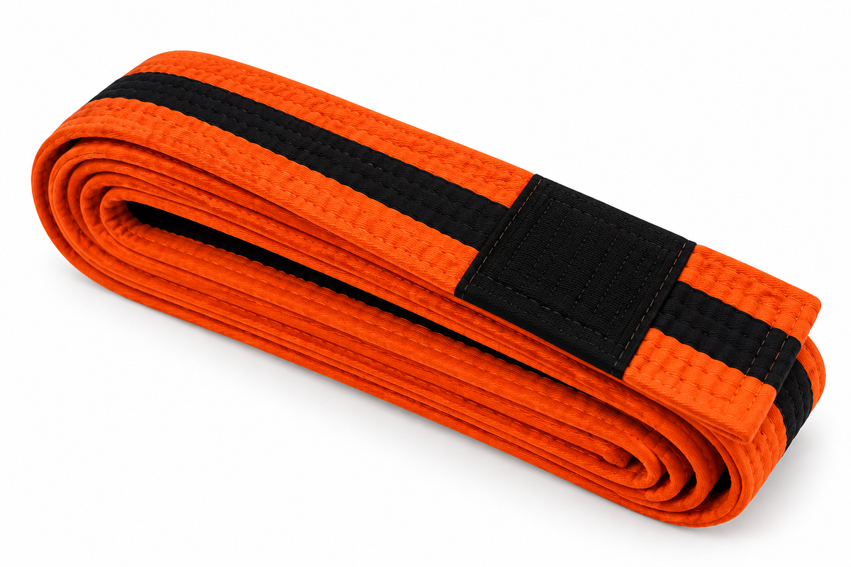 Orange/Black BJJ Belt For Kids