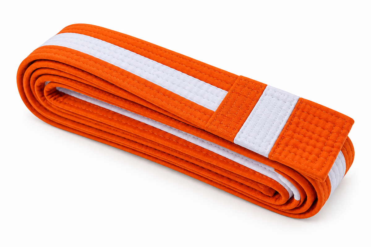 Orange/White BJJ Belt For Kids