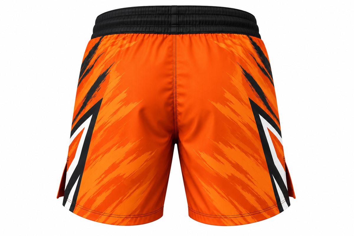 Orange & Black Camo BJJ Shorts for Men