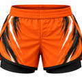 Orange & Black Camo BJJ Shorts for Women