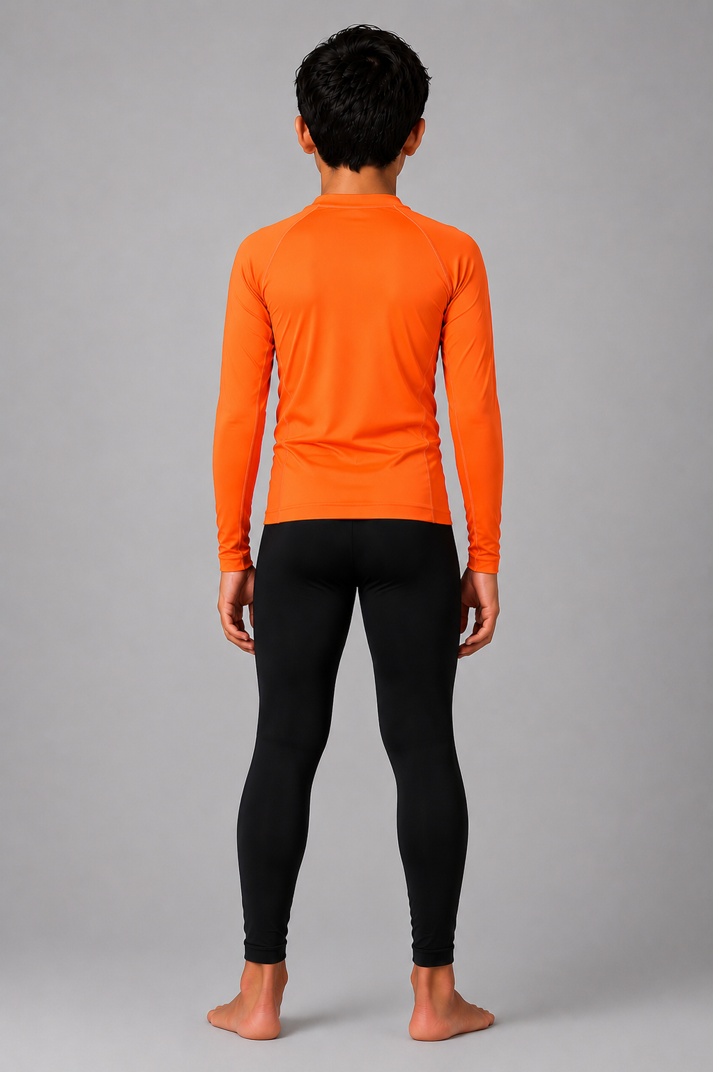 Orange Long Sleeve Rash Guard For Kids