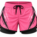 Pink & Black Camo BJJ Shorts for Women
