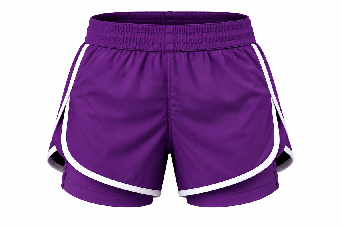 Purple & White BJJ Shorts for Women