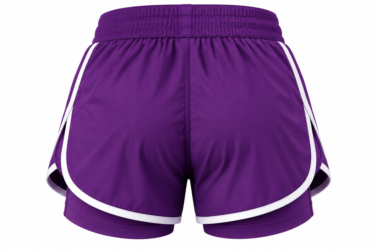 Purple & White BJJ Shorts for Women
