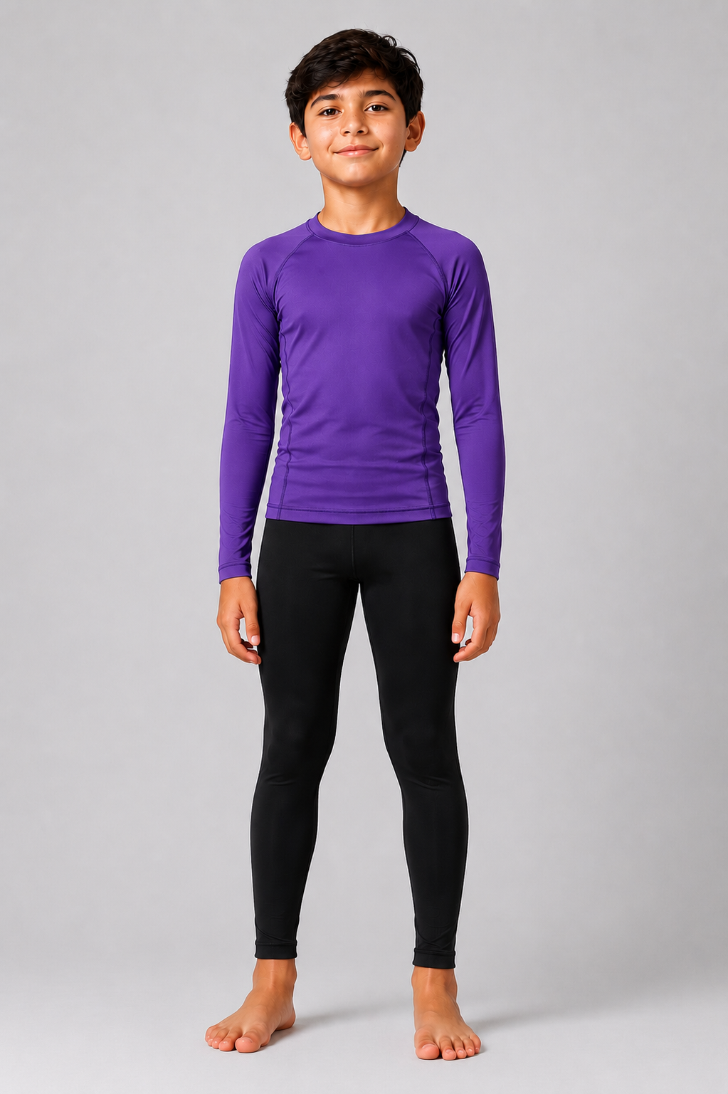 Purple Long Sleeve Rash Guard for Kids