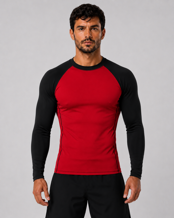 Red Long Sleeve Rash Guard