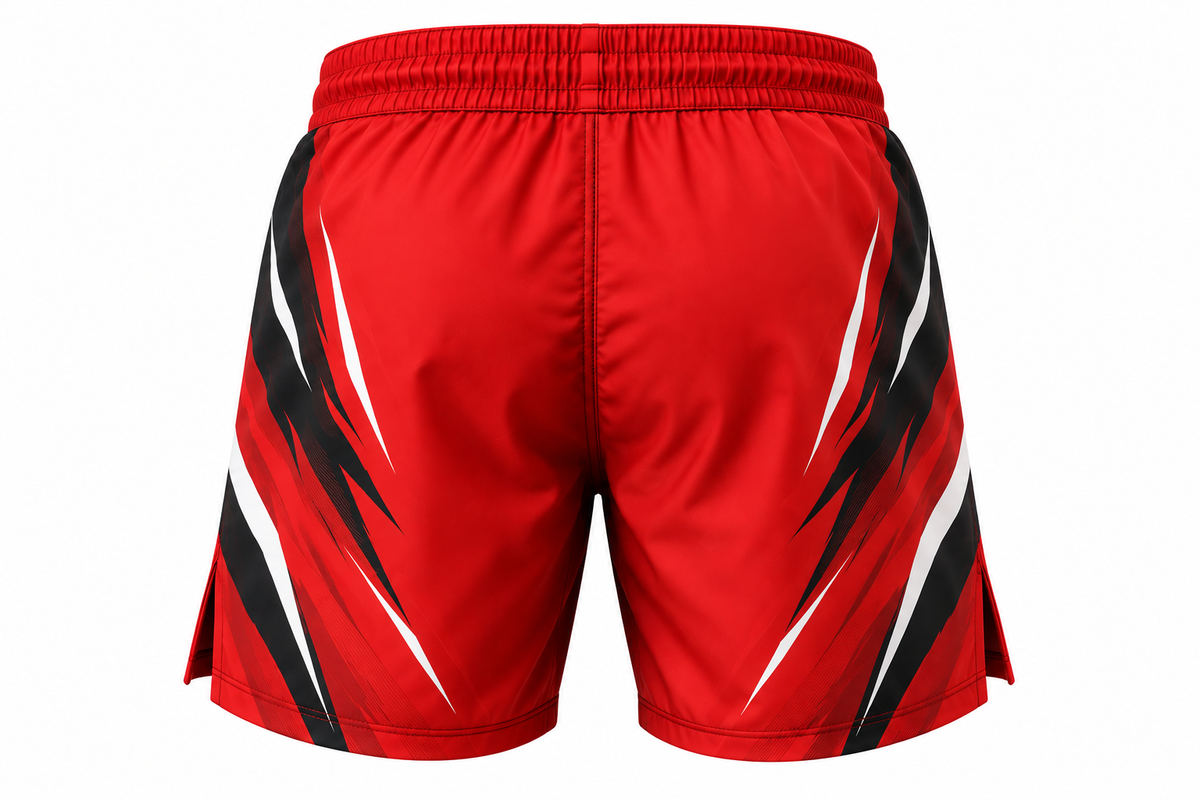 Red & Black Camo BJJ Shorts for Men