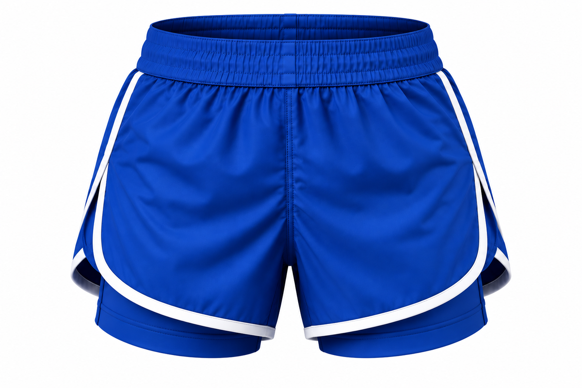 Royal Blue & White BJJ Shorts for Women