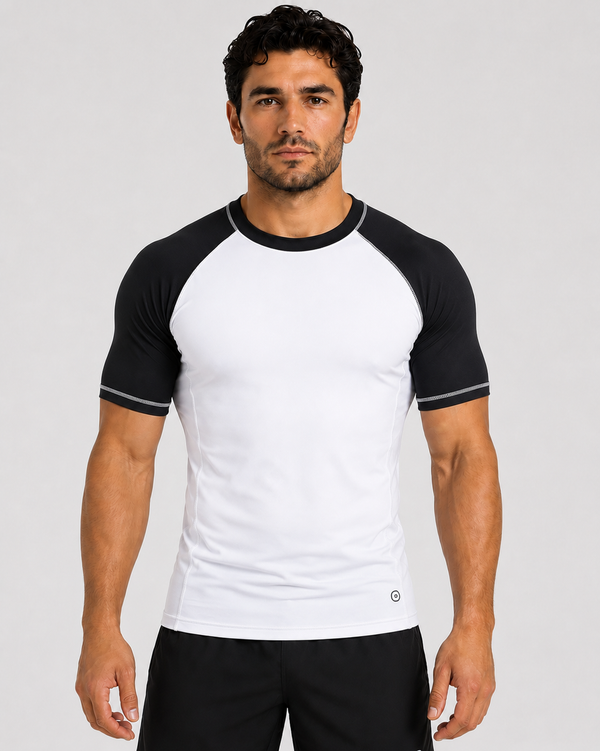 White short sleeve Rash Guard