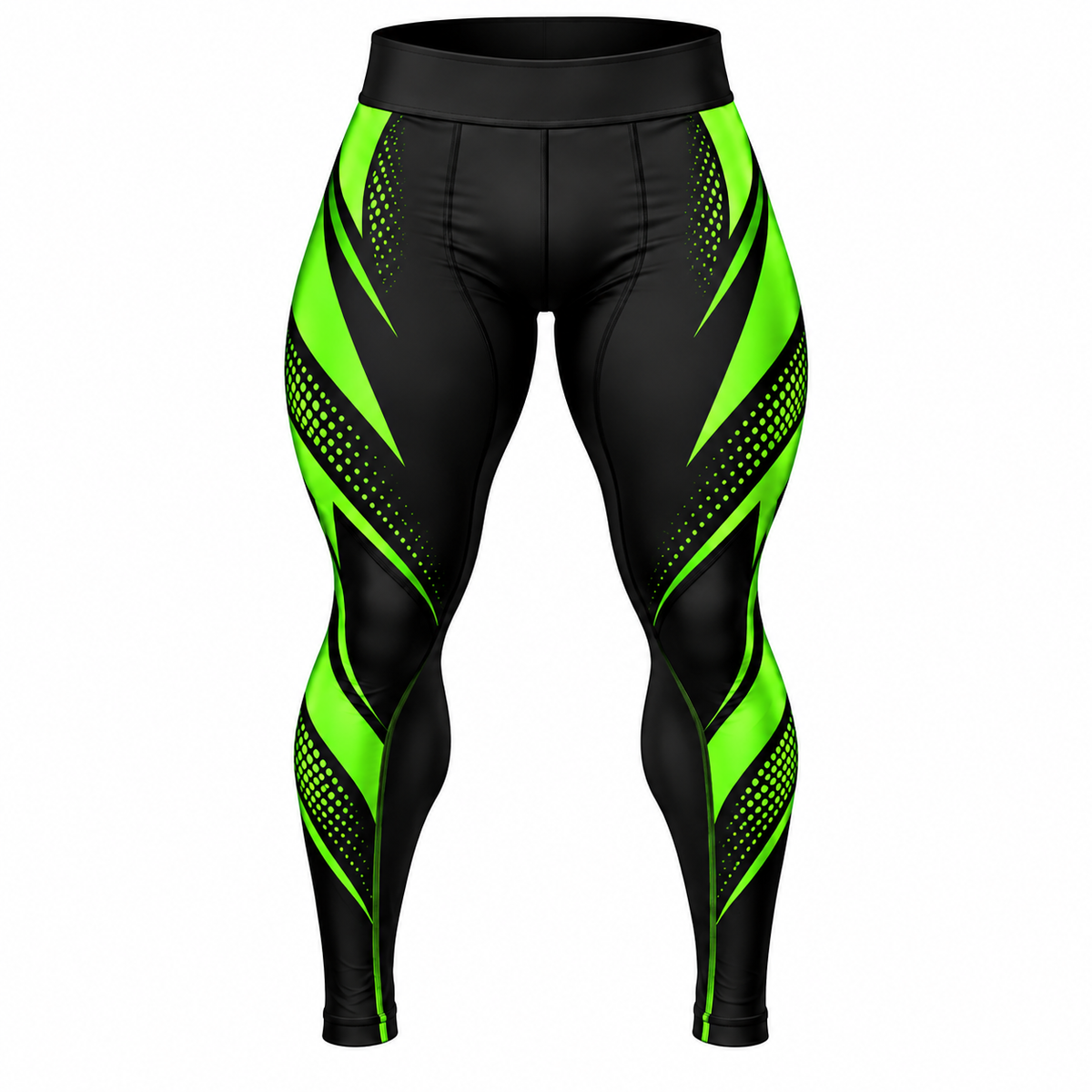 Women Black & Neon Green BJJ Spats