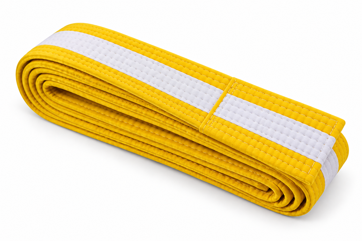 Yellow/White BJJ Belt For Kids