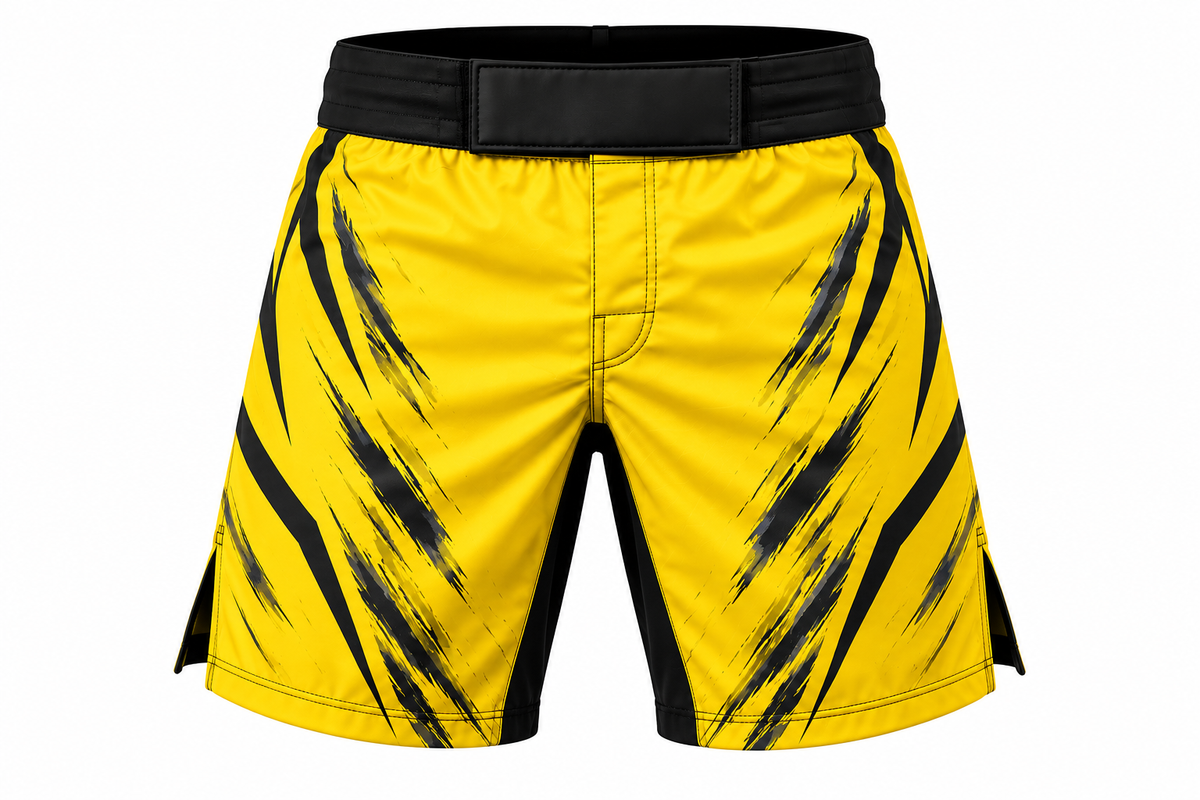 Yellow & Black Camo BJJ Shorts for Men