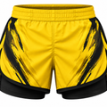 Yellow & Black Camo BJJ Shorts for Women