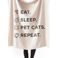 Eat, Sleep & Pet Cats Sherpa Blanket