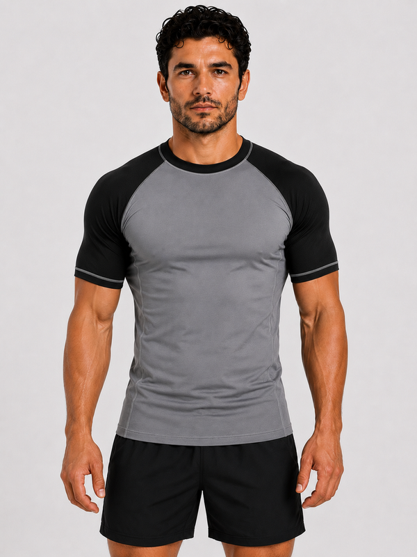 Grey Short Sleeve Rash Guard