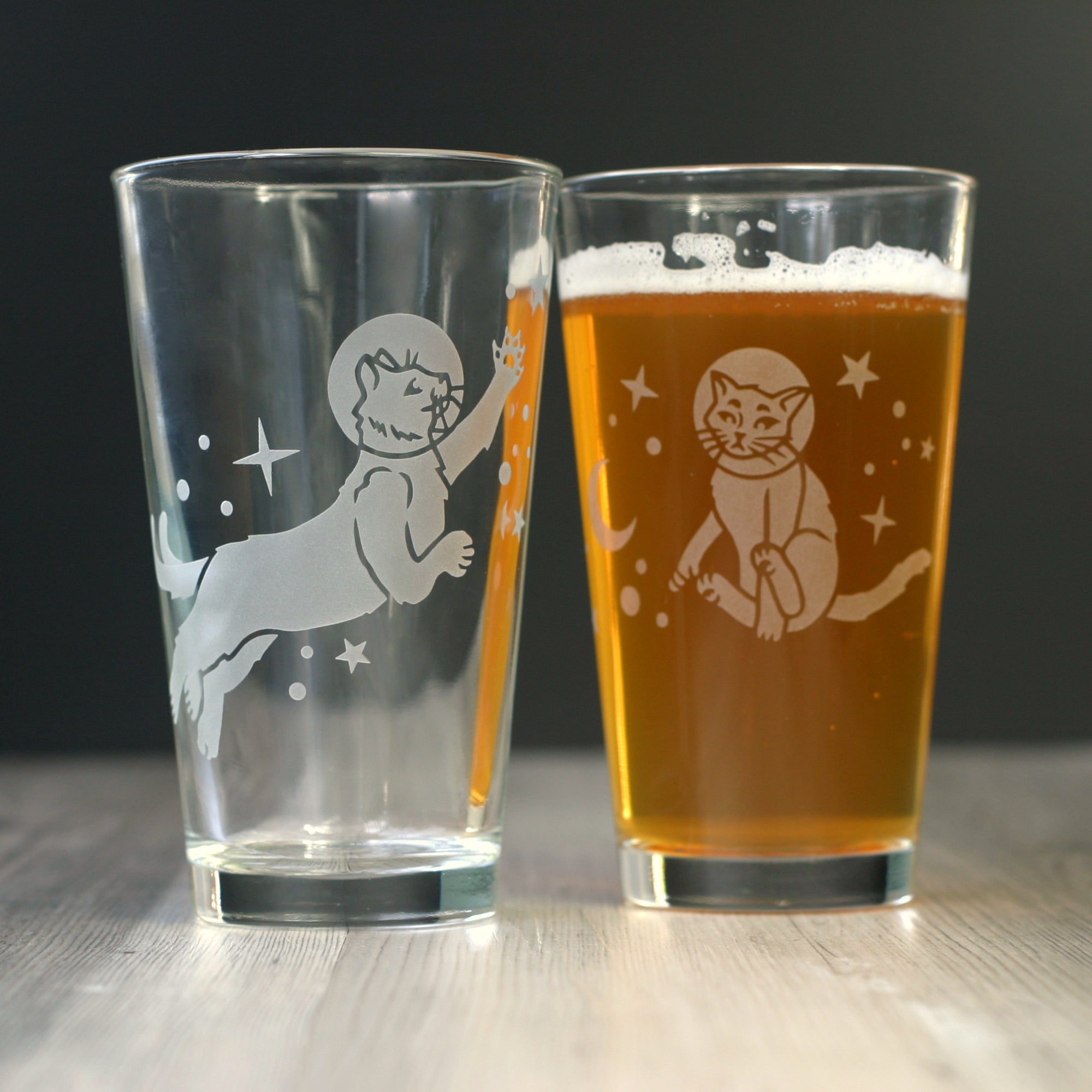 Astronaut Cat Beer Pint Glass