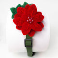 Poinsettia Wool Cat Collar Accessory