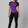 Women Purple Short Sleeve Rash Guard
