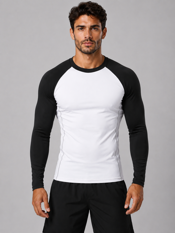 White Long Sleeve Rash Guard